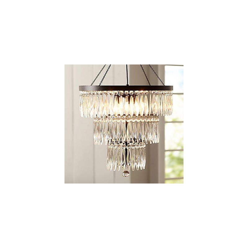 Pendelleuchte 3-flammig Modern Elegant Metall Kristall Malerei