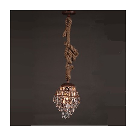 Retro Lounge Hanf Industrieller Wind Imitation Kristall Kronleuchter