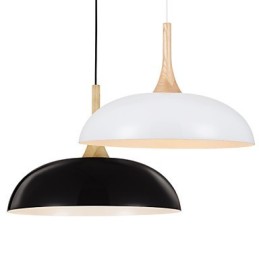 Mini Künstlerische Pendelleuchte 1 Licht Moderne Schlichtheit Schwarz Weiß Finish Aluminium & Holz Droplight