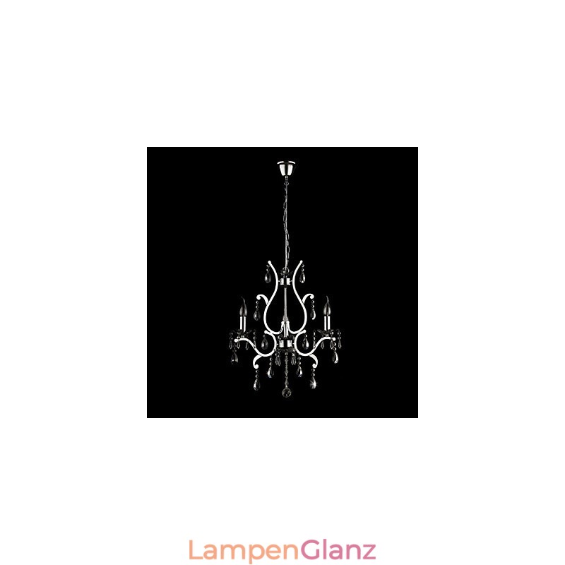 Kristall-Kronleuchter mit 3 Lichtern aus Metall