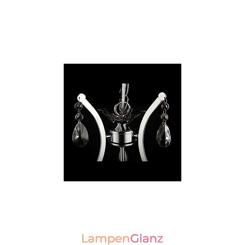 Kristall-Kronleuchter mit 3 Lichtern aus Metall