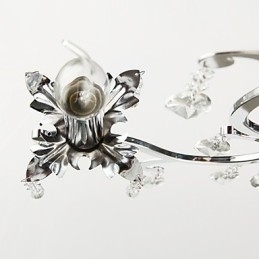 Kristall-Kronleuchter mit 3 Lichtern aus Metall