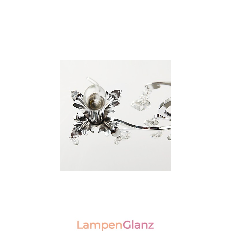 Kristall-Kronleuchter mit 3 Lichtern aus Metall