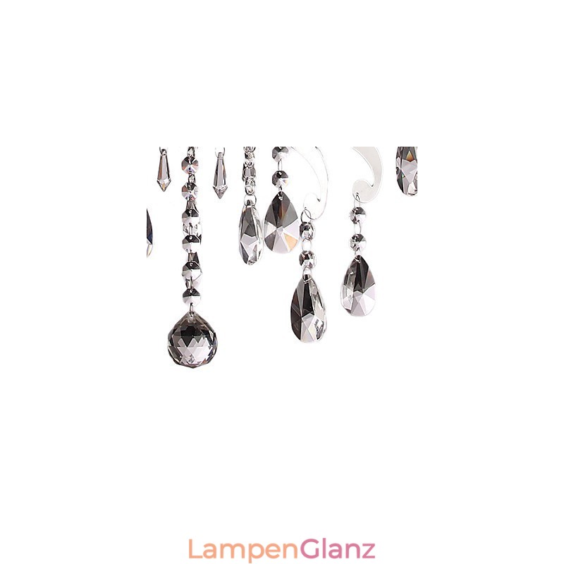 Kristall-Kronleuchter mit 3 Lichtern aus Metall