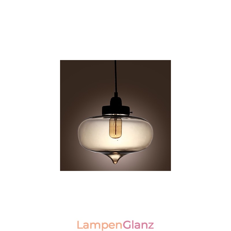 Transparente Glas-Pendelleuchte im braunen Blasen-Design