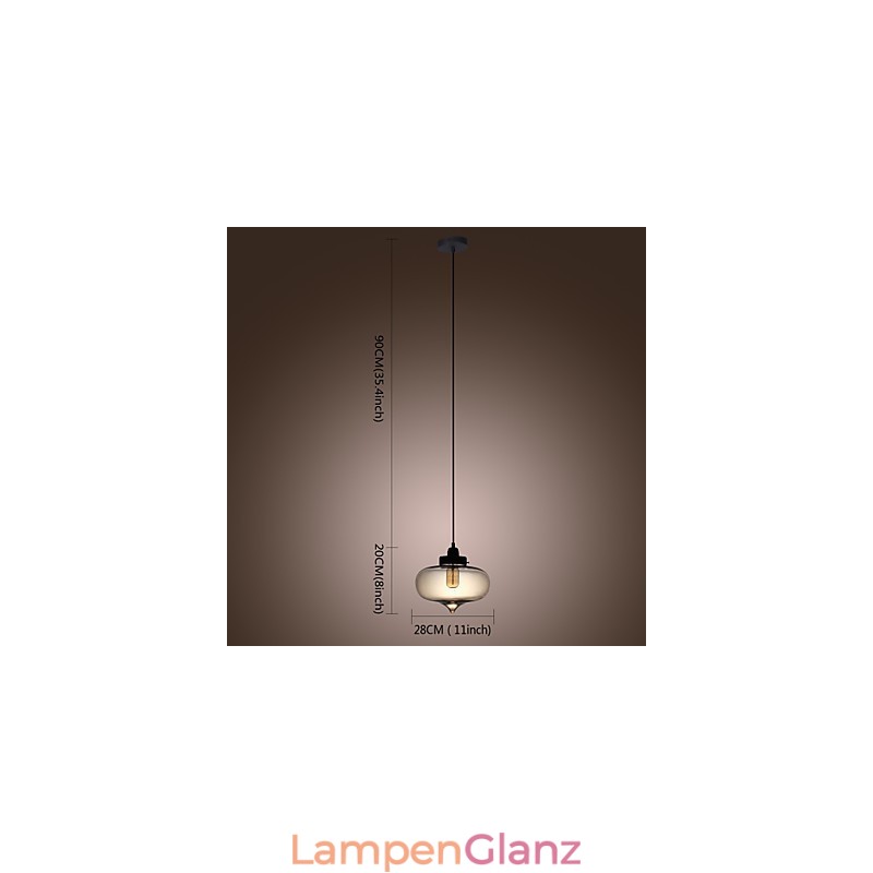 Transparente Glas-Pendelleuchte im braunen Blasen-Design