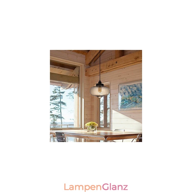 Transparente Glas-Pendelleuchte im braunen Blasen-Design