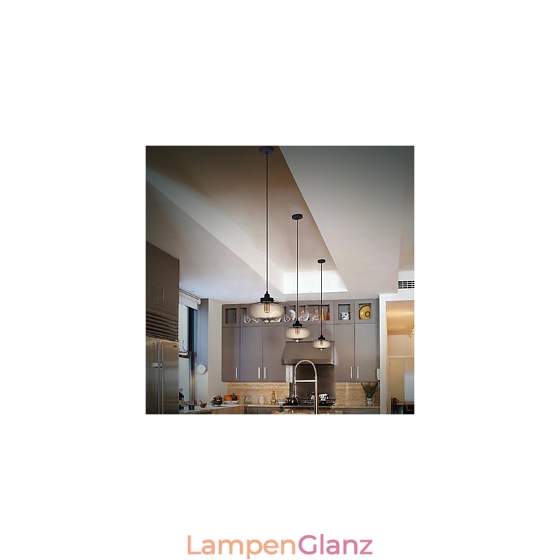 Transparente Glas-Pendelleuchte im braunen Blasen-Design