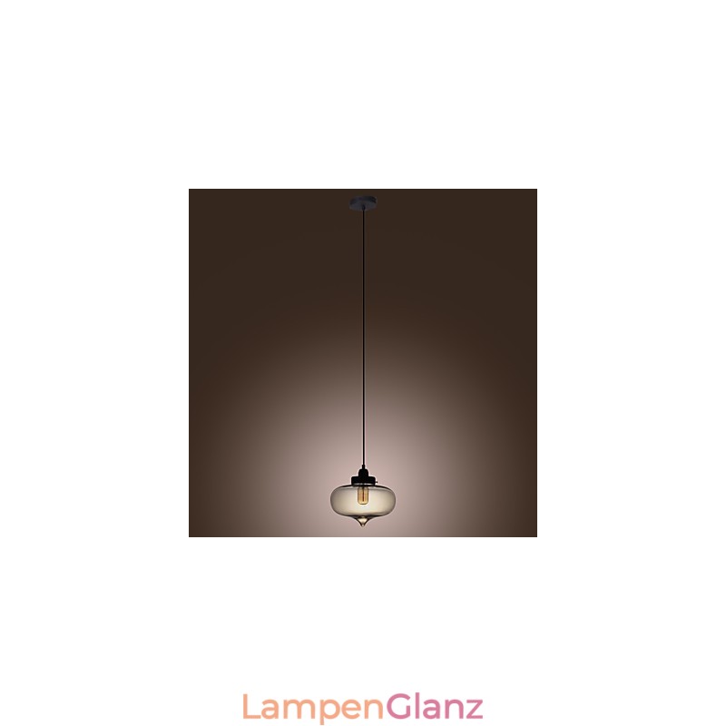 Transparente Glas-Pendelleuchte im braunen Blasen-Design
