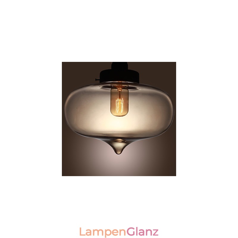Transparente Glas-Pendelleuchte im braunen Blasen-Design