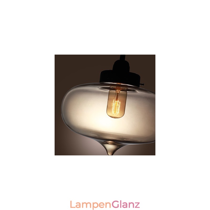 Transparente Glas-Pendelleuchte im braunen Blasen-Design