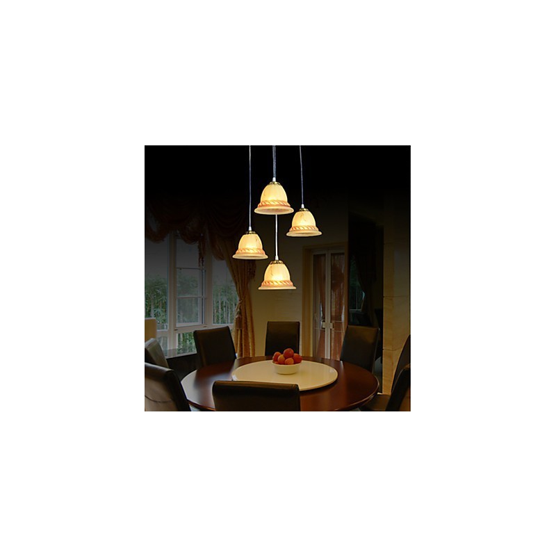 Pendelleuchte Vier Lichter Bronze Europäische Retro Klassisch