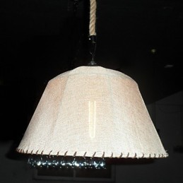 Pendelleuchte im nordamerikanischen Retro-Stil mit 1 Licht und Stoffschirm
