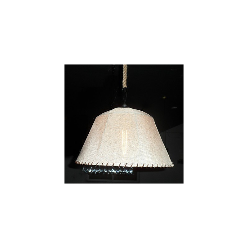 Pendelleuchte im nordamerikanischen Retro-Stil mit 1 Licht und Stoffschirm