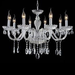 8 Licht Der Stil des Palastes Glas Kronleuchter mit Kerze Birne