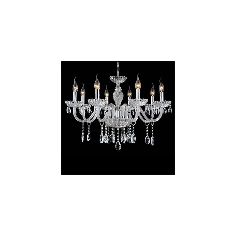 8 Licht Der Stil des Palastes Glas Kronleuchter mit Kerze Birne