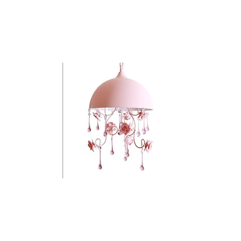 Eine kleine rosa Rose Garten Kronleuchter Lampe Iron Princess
