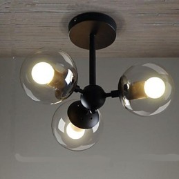 Molekulare Deckenlampen aus Glaskugeleisen und Bohnenranke