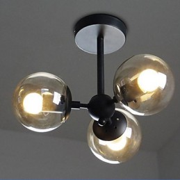 Molekulare Deckenlampen aus Glaskugeleisen und Bohnenranke