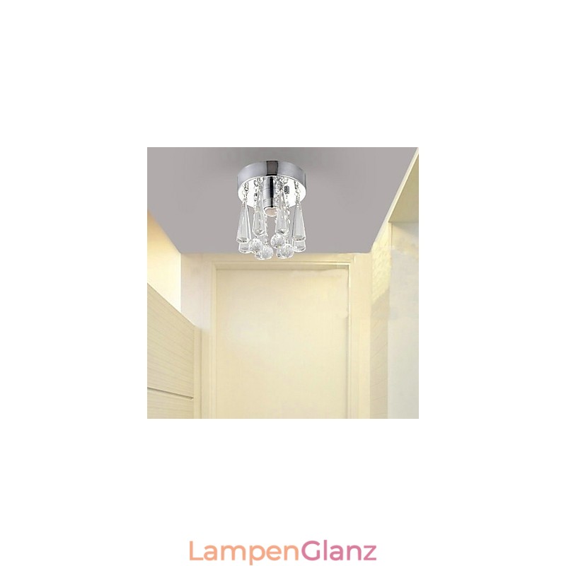 Moderne Deckenleuchte mit 1 Leuchte aus Kristall in Kronenform