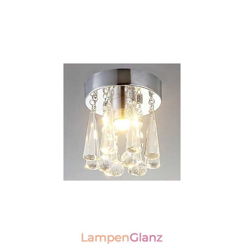 Moderne Deckenleuchte mit 1 Leuchte aus Kristall in Kronenform