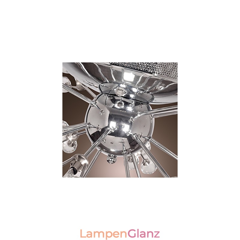 Moderne zeitgenössische Kristall Chrom Metall Unterputz