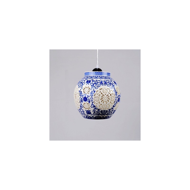 Retro Keramik lampe lampe Treppe Blau Single Head Kronleuchter Kreative