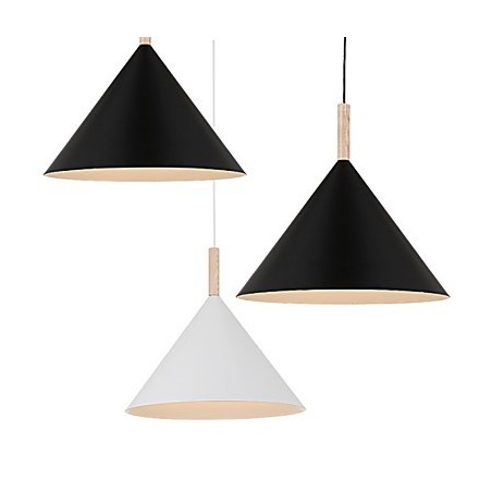 Mini Künstlerische Kegel Pendelleuchte 1 Licht Mordern Simplicity Finish Schwarz Weiß Aluminium & Holz Droplight Mini Künstlerische Kegel Pendelleuchte 1 Licht Mordern Simplicity Finish Schwarz Weiß Aluminium & Holz Droplight