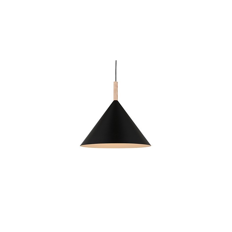 Mini Künstlerische Kegel Pendelleuchte 1 Licht Mordern Simplicity Finish Schwarz Weiß Aluminium & Holz Droplight