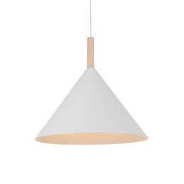 Mini Künstlerische Kegel Pendelleuchte 1 Licht Mordern Simplicity Finish Schwarz Weiß Aluminium & Holz Droplight