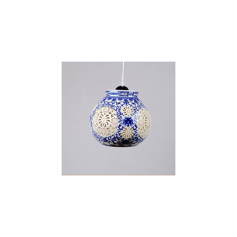 Retro Keramik lampe lampe Treppe Blau Single Head Kronleuchter Kreative