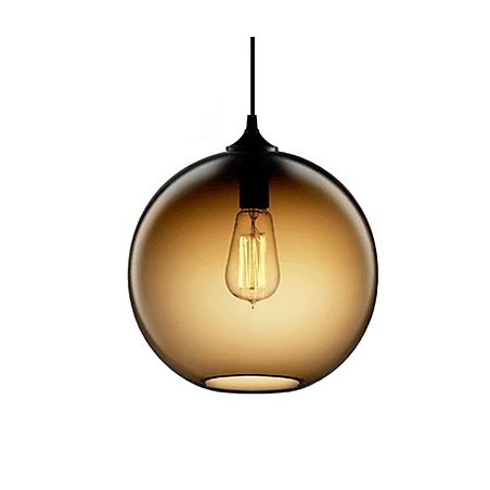 Moderne Glas-Pendelleuchte im runden braunen Blasen-Design Moderne Glas-Pendelleuchte im runden braunen Blasen-Design