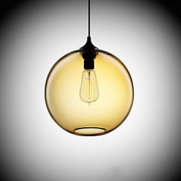 Moderne Glas-Pendelleuchte im runden braunen Blasen-Design