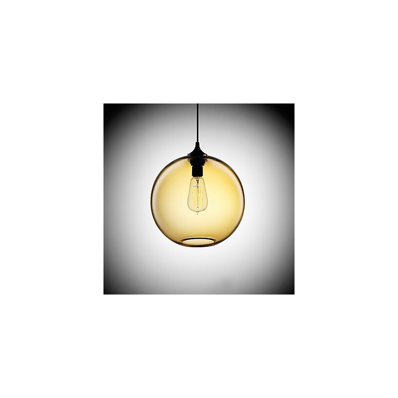 Moderne Glas-Pendelleuchte im runden braunen Blasen-Design