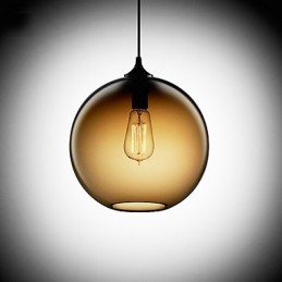 Moderne Glas-Pendelleuchte im runden braunen Blasen-Design