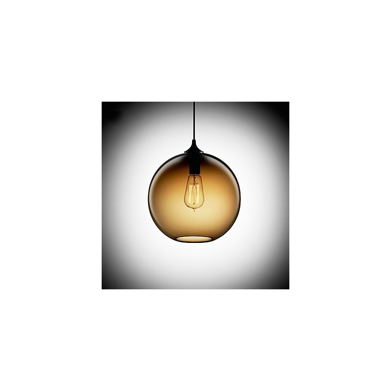 Moderne Glas-Pendelleuchte im runden braunen Blasen-Design