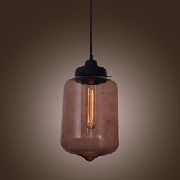 Moderne 70-W-Pendelleuchte aus Glas im transparenten Flaschendesign