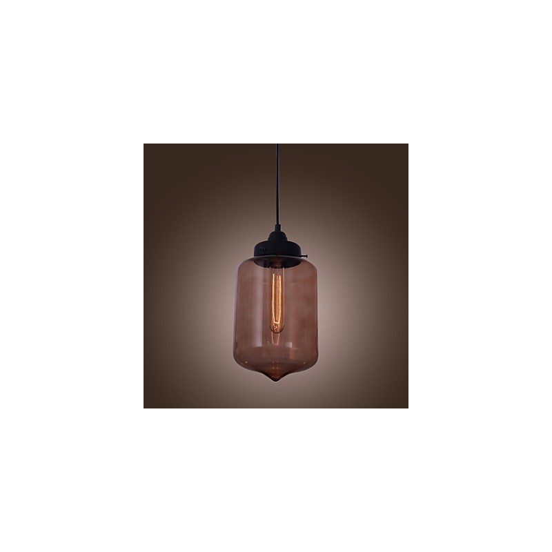 Moderne 70-W-Pendelleuchte aus Glas im transparenten Flaschendesign