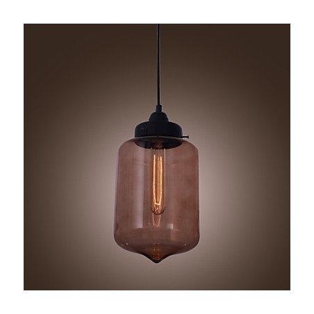 Moderne 70-W-Pendelleuchte aus Glas im transparenten Flaschendesign Moderne 70-W-Pendelleuchte aus Glas im transparenten Flaschendesign