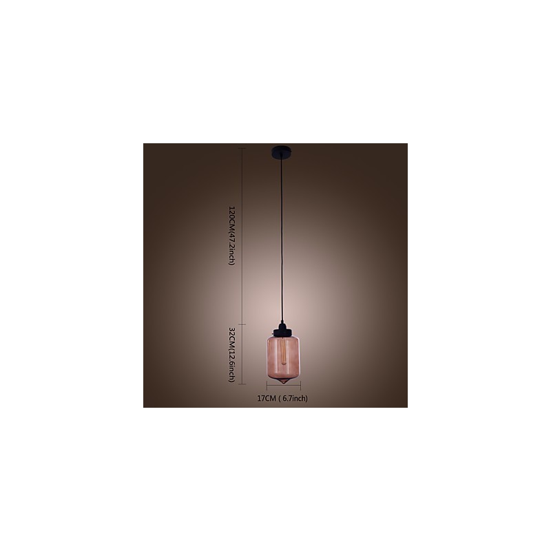 Moderne 70-W-Pendelleuchte aus Glas im transparenten Flaschendesign