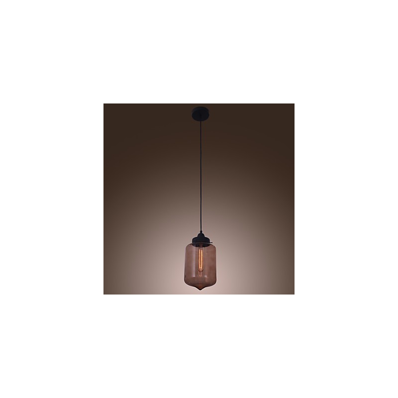 Moderne 70-W-Pendelleuchte aus Glas im transparenten Flaschendesign