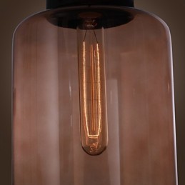 Moderne 70-W-Pendelleuchte aus Glas im transparenten Flaschendesign