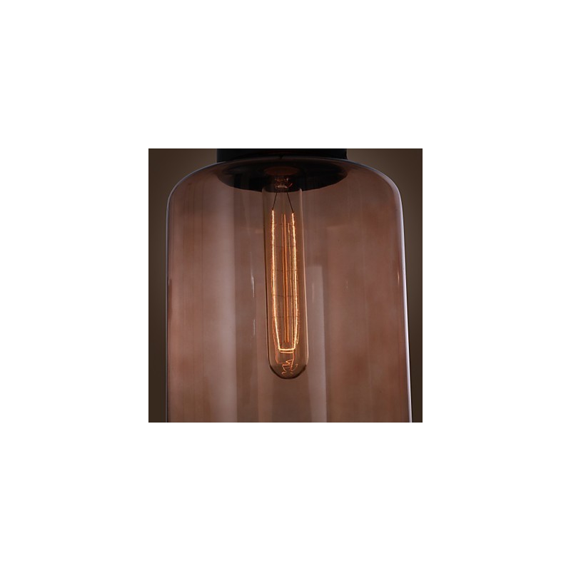 Moderne 70-W-Pendelleuchte aus Glas im transparenten Flaschendesign