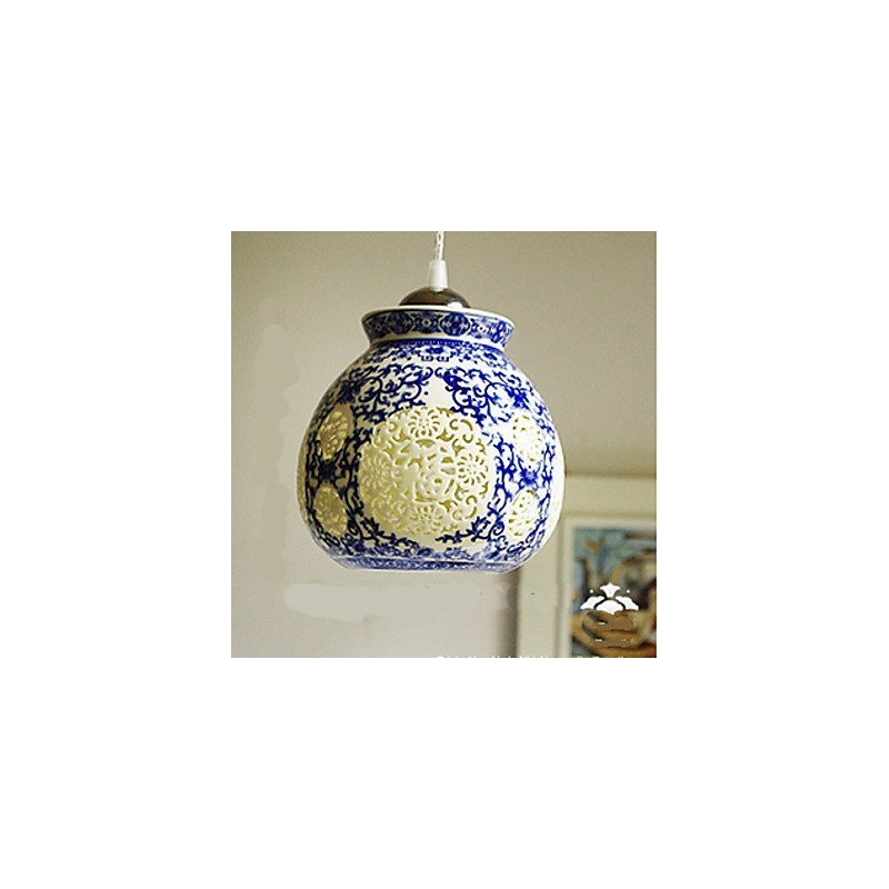 Retro Keramik lampe lampe Treppe Blau Single Head Kronleuchter Kreative