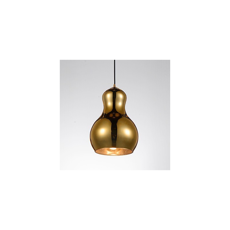 Kürbisförmige Pendelleuchte 1 Licht Moderne Schlichtheit Golden Chrom Roségold Bernstein Rauchgrau Glas & Kohlenstoffstahl
