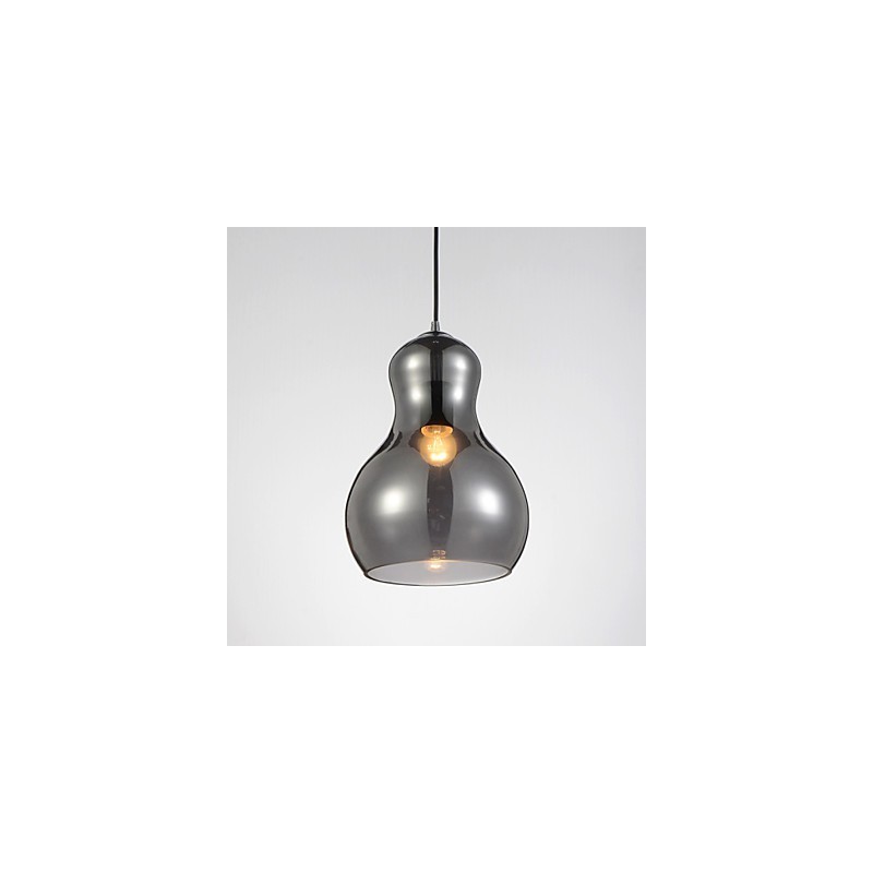 Kürbisförmige Pendelleuchte 1 Licht Moderne Schlichtheit Golden Chrom Roségold Bernstein Rauchgrau Glas & Kohlenstoffstahl