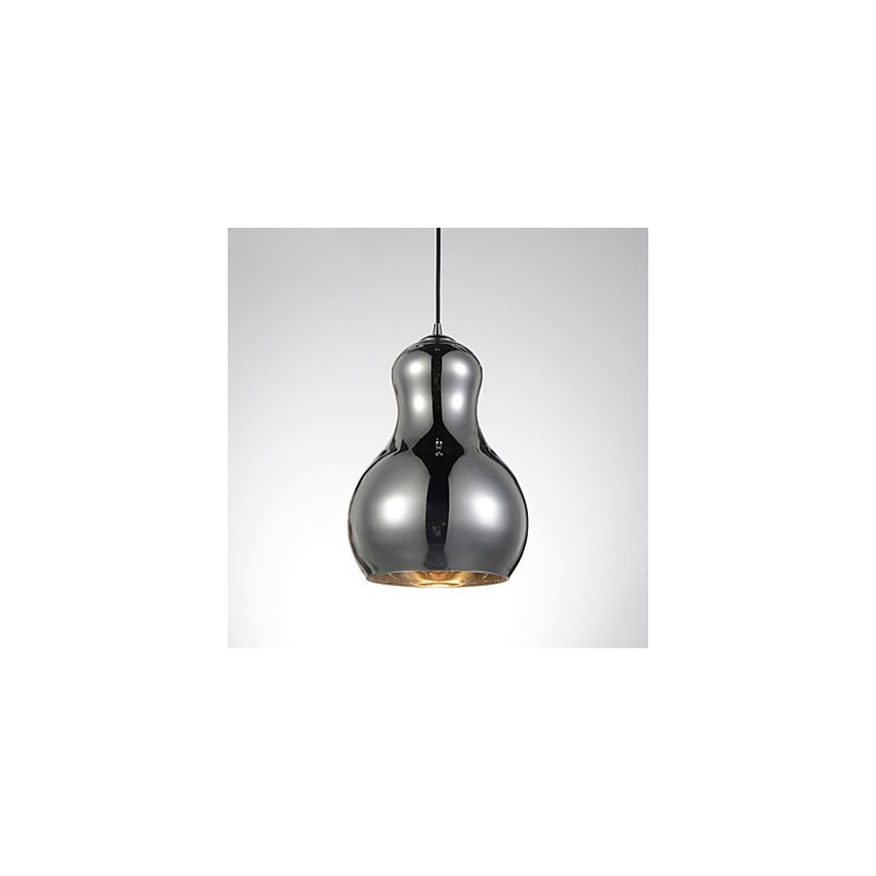 Kürbisförmige Pendelleuchte 1 Licht Moderne Schlichtheit Golden Chrom Roségold Bernstein Rauchgrau Glas & Kohlenstoffstahl