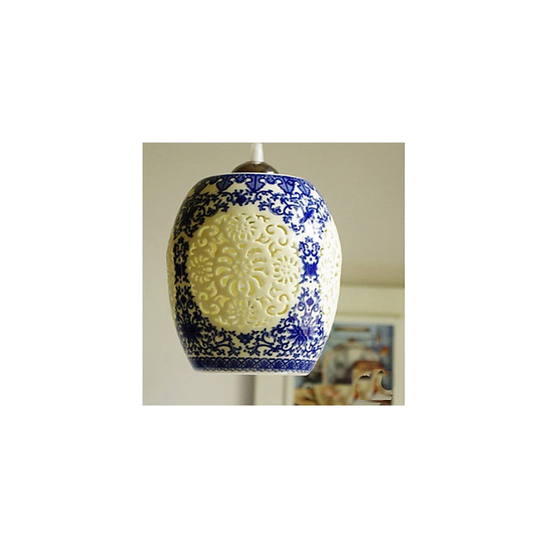 Retro Keramik lampe lampe Treppe Blau Single Head Kronleuchter Kreative