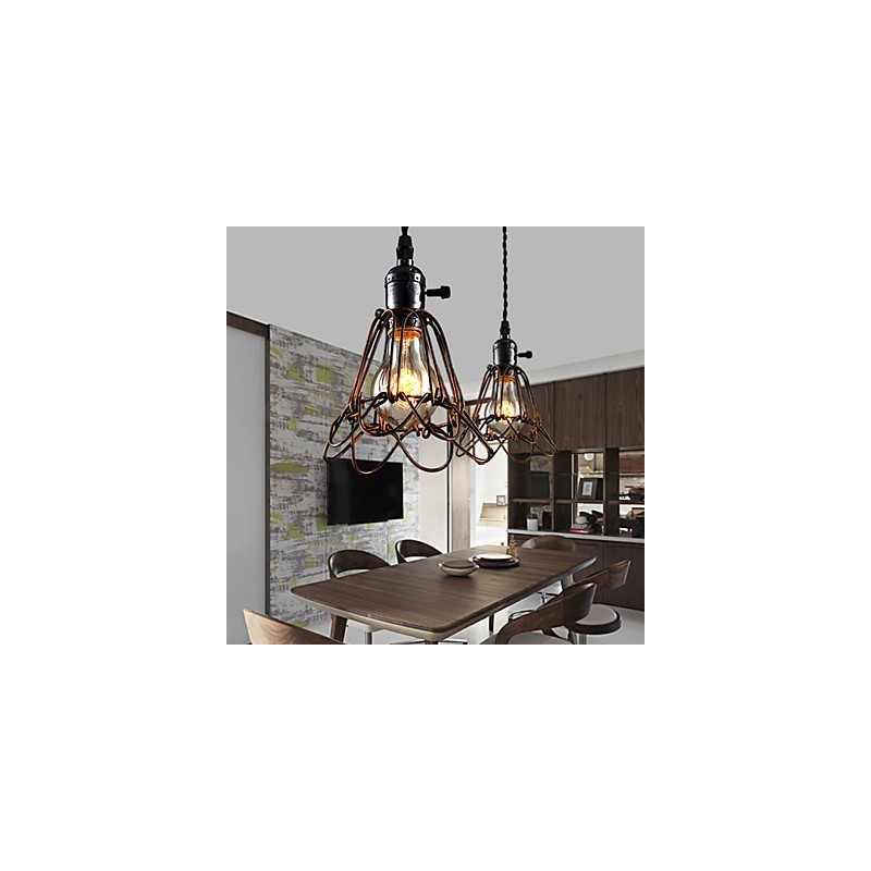 Amerikanischen Land Industrielle Wind Lampe Retro Kleine Kronleuchter Eisen Käfig