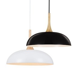 Mini Künstlerische Pendelleuchte 1 Licht Moderne Schlichtheit Schwarz Weiß Finish Aluminium & Holz Droplight